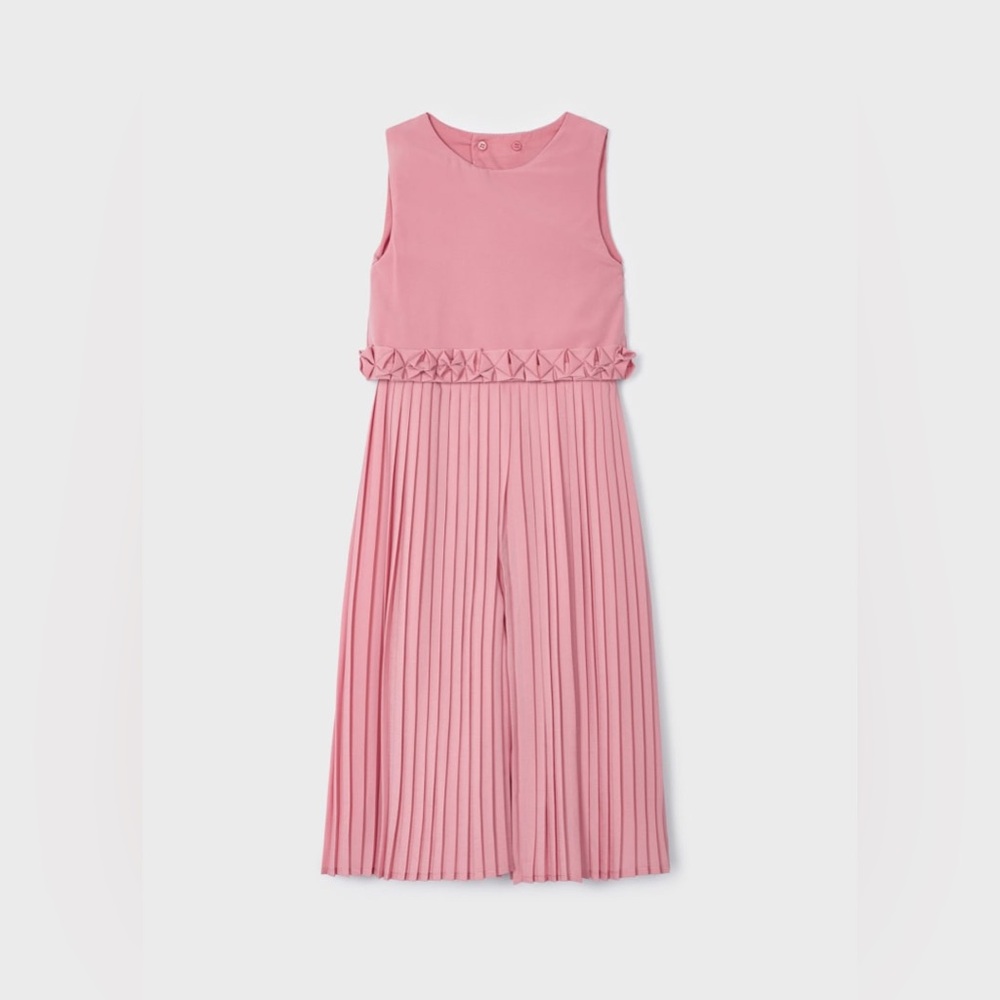 Size 7 Girls Mayoral Blush Pink Pleated Romper